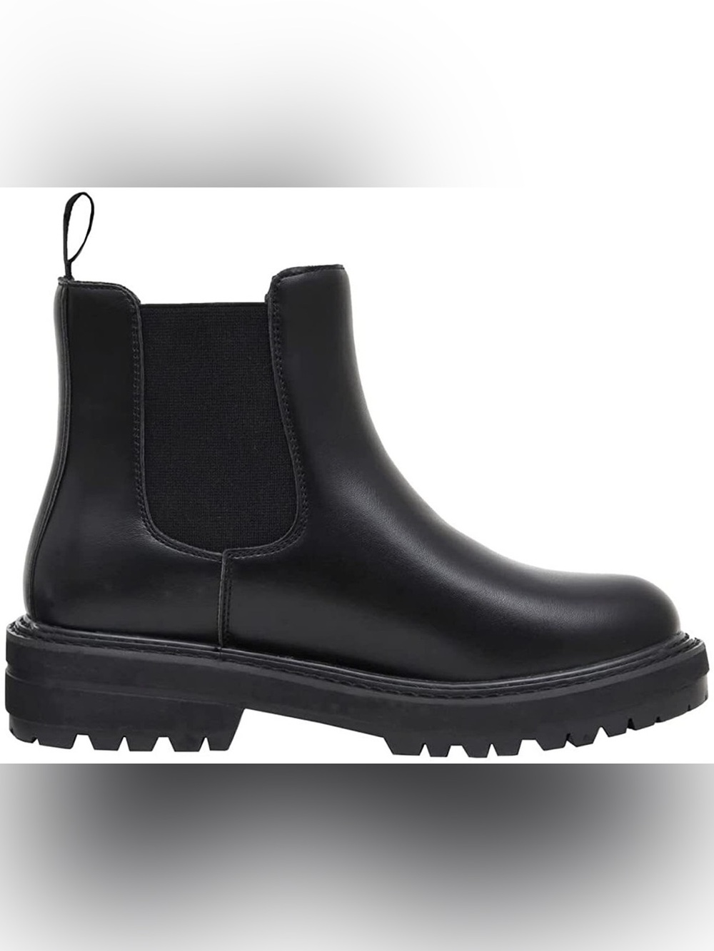 Dunes Women's Black Chelsea Lug Sole Ankle Boot